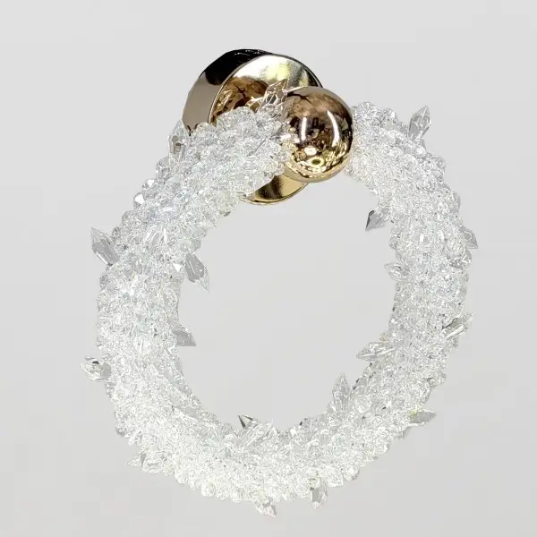 Nowoczesny designerski kinkiet, lampa scienna ICE ROUND GOLD