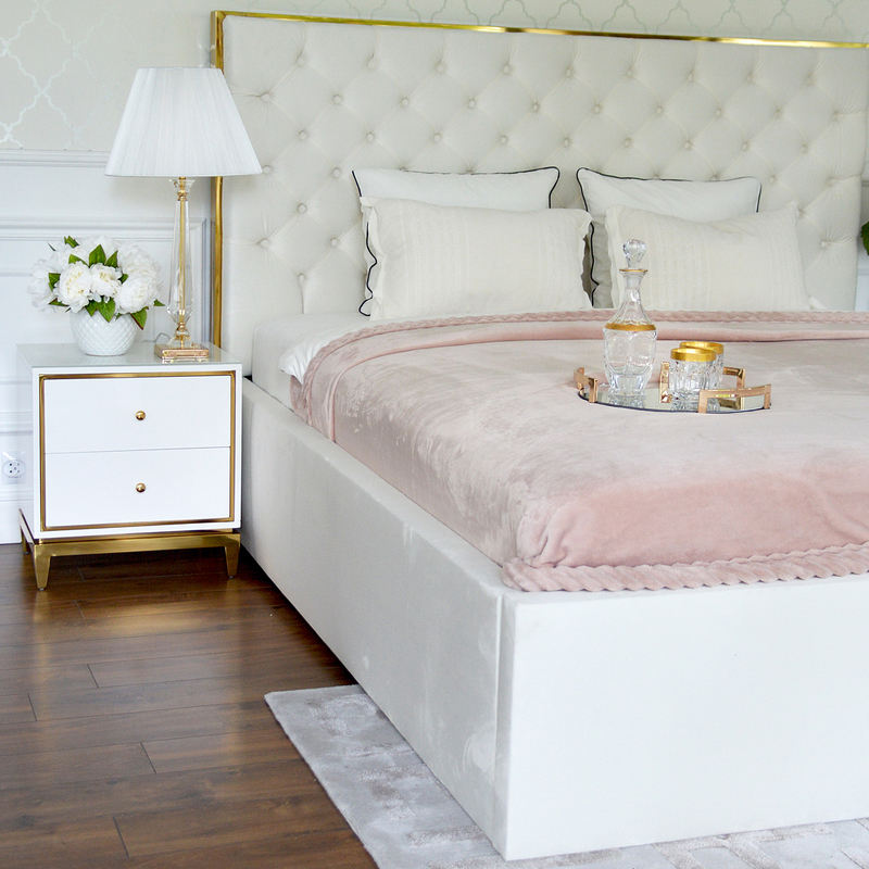 Złote łóżko glamour SPECTRE