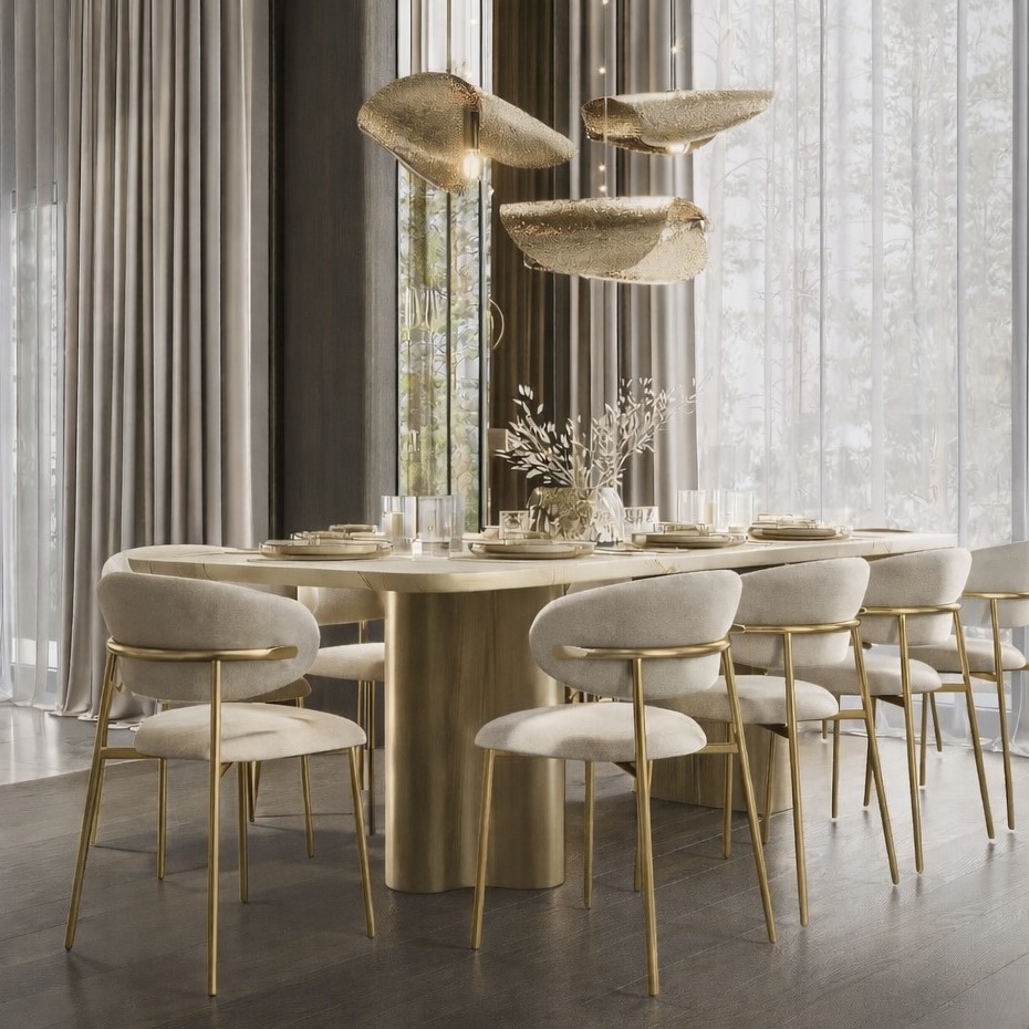 Krzesło złote beżowe w stylu włoskim nowoczesny design JULIA