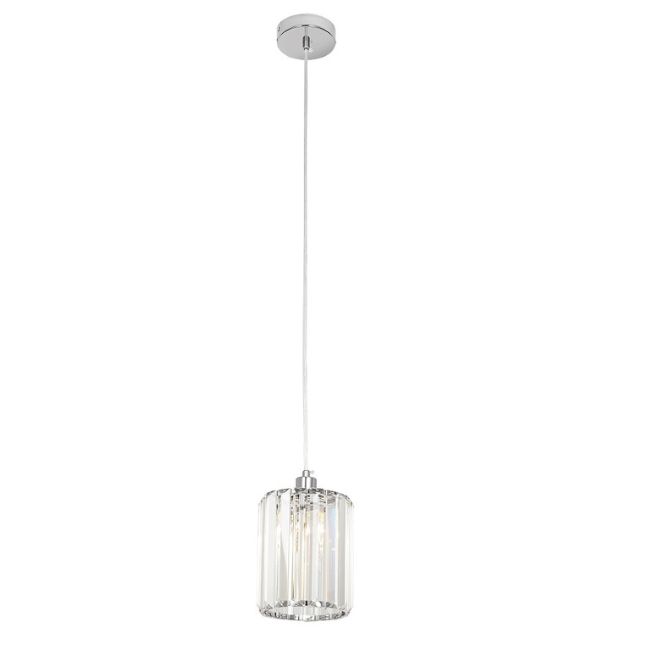 Lampa wisząca kryształowa, ekskluzywny pojedynczy zwis ze szklanym kloszem nad wyspę kuchenną STARS M