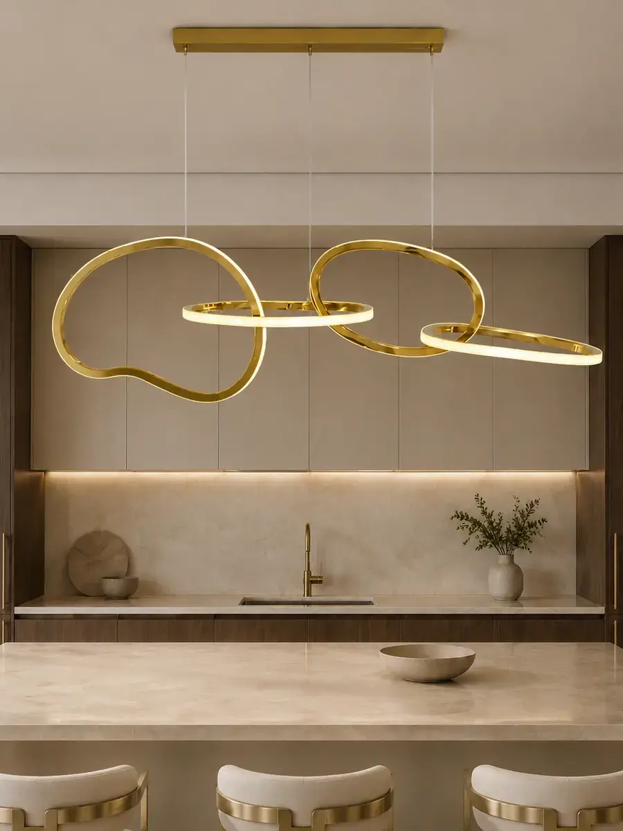 Lampa na stół do jadalni złota glamour LED GALASSIA