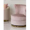 Fotel FLOWER Różowy Złoty widok z dolnej perspektywy. Elegancka forma w nowoczesnym stylu od Primavera Home.