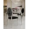 Ekskluzywne krzesło do jadalni, glamour, nowoczesne, stalowe czarny, srebrny MEDUSA w pełnym zestawie mebel. Ekspozycja w salonie od Primavera Home.