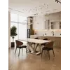 Widok stołu LV COLLECTION Srebrny z góry, ukazujący detal blatu. Detal wykończenia od Primavera Home.