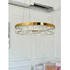 Żyrandol Kryształowy Ring Złoty 80 cm Diamond w jasnym wnętrzu, aranżacja nowoczesnego wnętrza od Primavera Home.