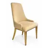 Krzesło beżowe złote nowoczesne designerskie z uchwytem do jadalni NAOMI w aranżacji nowoczesnego wnętrza, stworzonej przez Primavera Home.
