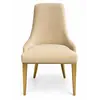 Krzesło beżowe złote nowoczesne designerskie z uchwytem do jadalni NAOMI jako część całego zestawu mebli na zamówienie od Primavera Home.