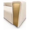 Widok od tyłu na nowoczesną sofę w eleganckim wnętrzu. Ekspozycja w salonie od Primavera Home.