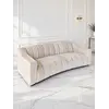 Sofa LONDON Beżowa ukazana z boku. Detal wykończenia od Primavera Home.