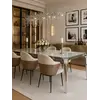 Widok z góry na designerski stół glamour ze szklanym blatem, stalowy, nowoczesny, srebrny ELITE, doskonały do każdego wnętrza, oferowany przez Primavera Home.
