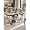 Aranżacja z użyciem stołu LV COLLECTION Srebrny, idealnego do nowoczesnego salonu, oferowanego przez Primavera Home.