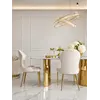 Żyrandol Kryształowy Złoty Dwupoziomowy CRYSTAL L w jasnym wnętrzu. Ekspozycja w salonie od Primavera Home.