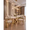 Żyrandol Kryształowy Złoty Dwupoziomowy CRYSTAL L w perspektywie bocznej. Detal wykończenia od Primavera Home.