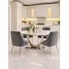 Ekskluzywny stół glamour do jadalni w nowoczesnym wnętrzu. Ekspozycja w salonie od Primavera Home.