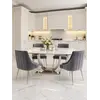 Ekskluzywny stół glamour do jadalni w ujęciu z boku. Detal wykończenia od Primavera Home.
