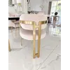 Widok znad siedziska Krzesła beżowego złotego nowoczesnego designerskiego w stylu włoskim ROMEO, emanującego stylową elegancją od Primavera Home.