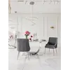 Widok z góry na stół srebrny z białym marmurowym, który zachwyca elegancją i nowoczesnością, będąc częścią oferty Primavera Home.