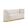 Sofa Beżowa Glamour Aksamitna FLORENCE Złote Nogi w pełni, stanowiąca idealny wybór do każdego wnętrza od Primavera Home.