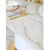 Stół biały złoty z marmurowym blatem, glamour do jadalni, nowoczesny, designerski ROYAL — aranżacja wnętrza. Primavera Home.