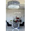 Nowoczesny stół srebrny czarny marmur do jadalni na 10 osób 240 cm ART DECO OUTLET Primavera Home zaprezentowany w aranżacji z interesującymi detalami.