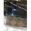 Nowoczesny stół srebrny czarny marmur do jadalni na 10 osób 240 cm ART DECO OUTLET Primavera Home z bliska, ukazujący szczegóły krawędzi blatu.