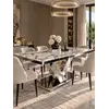 Stół LV COLLECTION Srebrny, detal wykończenia blatu z konglomeratu od Primavera Home.