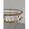 Żyrandol nowoczesny złoty Crystal z różnymi barwami światła, dostosowującymi atmosferę do nastroju. Oświetlenie od Primavera Home.