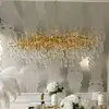 Żyrandol Glamour Rain XL – złota lampa wisząca designerska do salonu