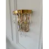Kinkiet złoty, kryształowy lampa ścienna do sypialni, łazienki glamour DIAMOND 3 Primavera Home z detalem wykończenia. Doskonałe uzupełnienie dla mebli na zamówienie.