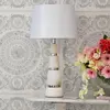 Lampa stołowa glamour srebrna