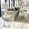 Lampa stołowa glamour srebrno biała