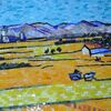 Glass mosaic Van Gogh wheat field