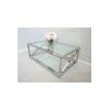 Coffee table stainless steel glass silver CRISS CROSS XXL