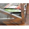 Coffee table stainless steel glass silver CRISS CROSS XXL