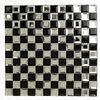 Black and White Hermione Black and White Glass Diamond Mosaic Chessboard