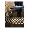 Black and White Hermione Black and White Glass Diamond Mosaic Chessboard