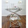 Coffee table bench side auxiliary stainless steel glass silver CRISS CROSS S