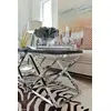 CRISS CROSS S Silver Glass Stainless Steel Coffee Tables KIT