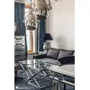 CRISS CROSS S Silver Glass Stainless Steel Coffee Tables KIT