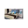 Upholstered bed quilted glamour New York grey, white SCALA