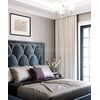 Upholstered bed quilted glamour New York grey, white SCALA