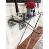 Glamour console stainless steel silver glass GREEC