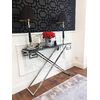 Glamour console stainless steel silver glass GREEC