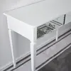 Konsola glamour lustrzana ELEGANCE, toaletka nowojorska z szufladami, biała