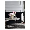 Coffee table modern silver glamour style with white stone top MARCO SILVER