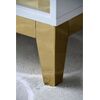 Glamour white gold lacquered bedside cabinet for bedroom Lorenzo S Gold
