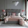 A glamor upholstered quilted bed modern New York style gray SPECTRE