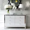 Glamour lacquered wooden chest of drawers on Lorenzo M Silver steel legs