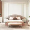 Upholstered glamorous bed CHIC pleated