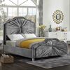 Glamour bed with a big decorative button and beautifully arranged material Julia